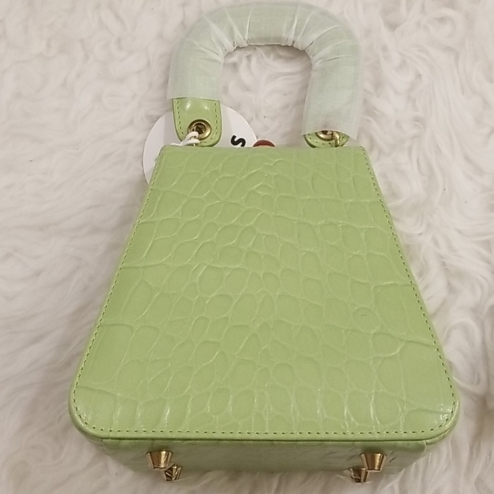 💕STAUD💕 Kenny Bag Pistachio Crocodile Embossed - Picture 15 of 16